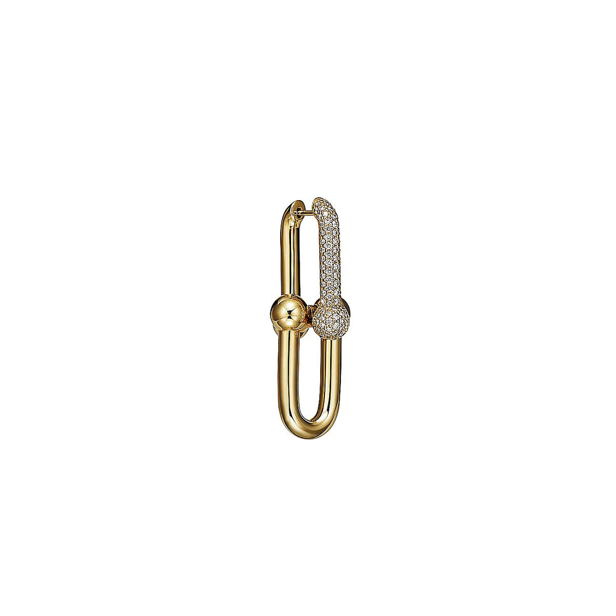 Tiffany HardWear Large Link Diamonds 18K Gold Earrings