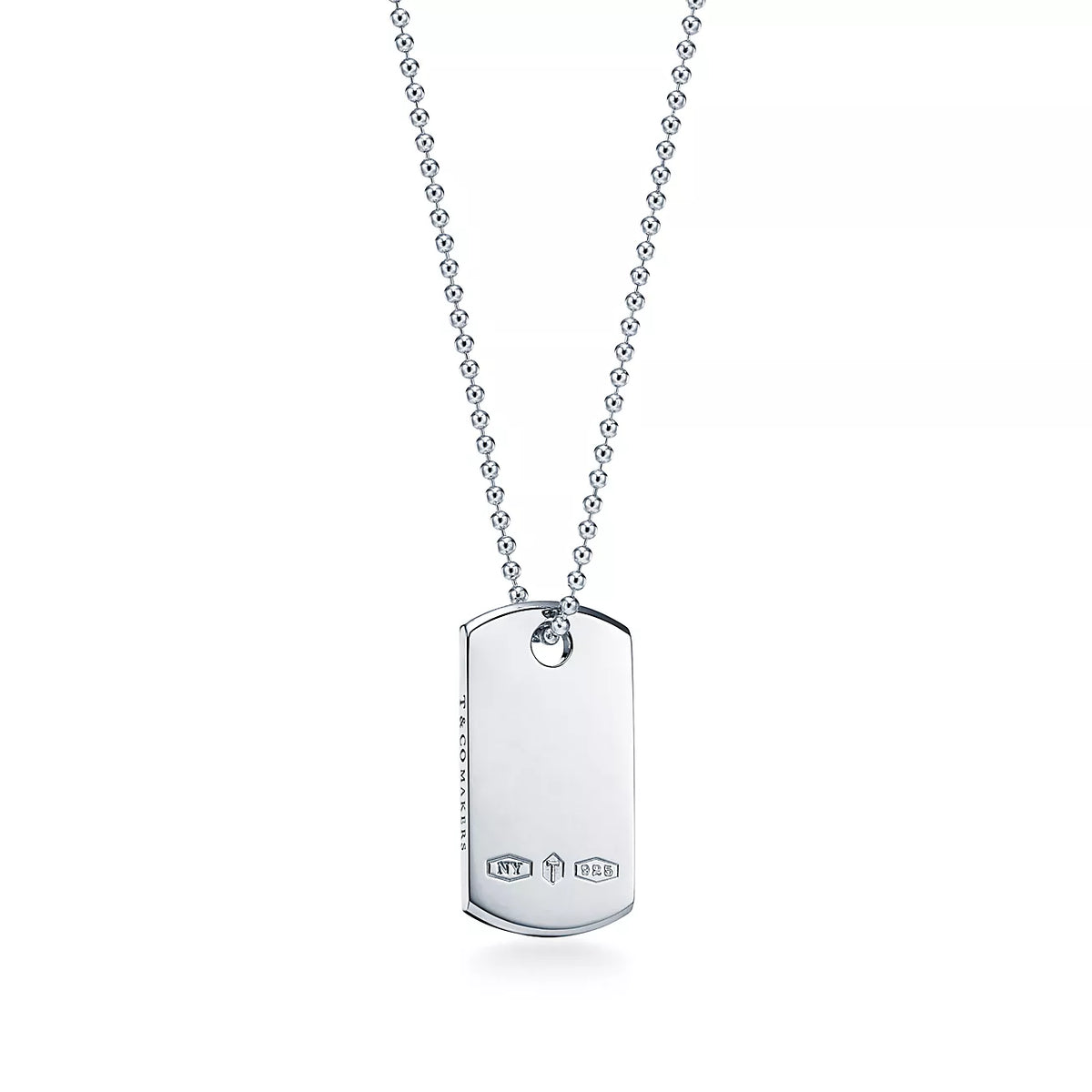 Tiffany 1837 Tag Pendant 18K Gold Necklace