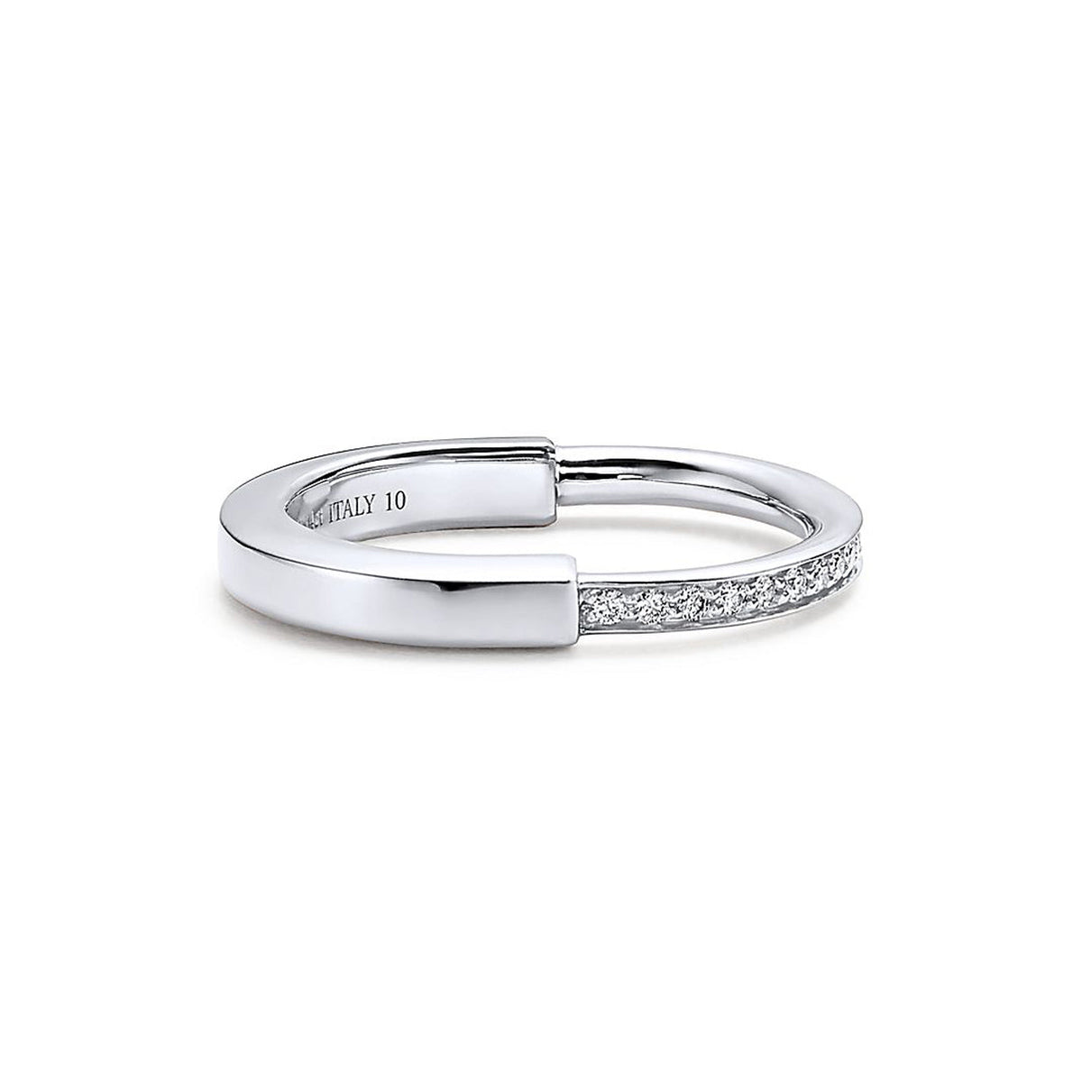 Tiffany Lock Diamonds 18K White Gold Ring