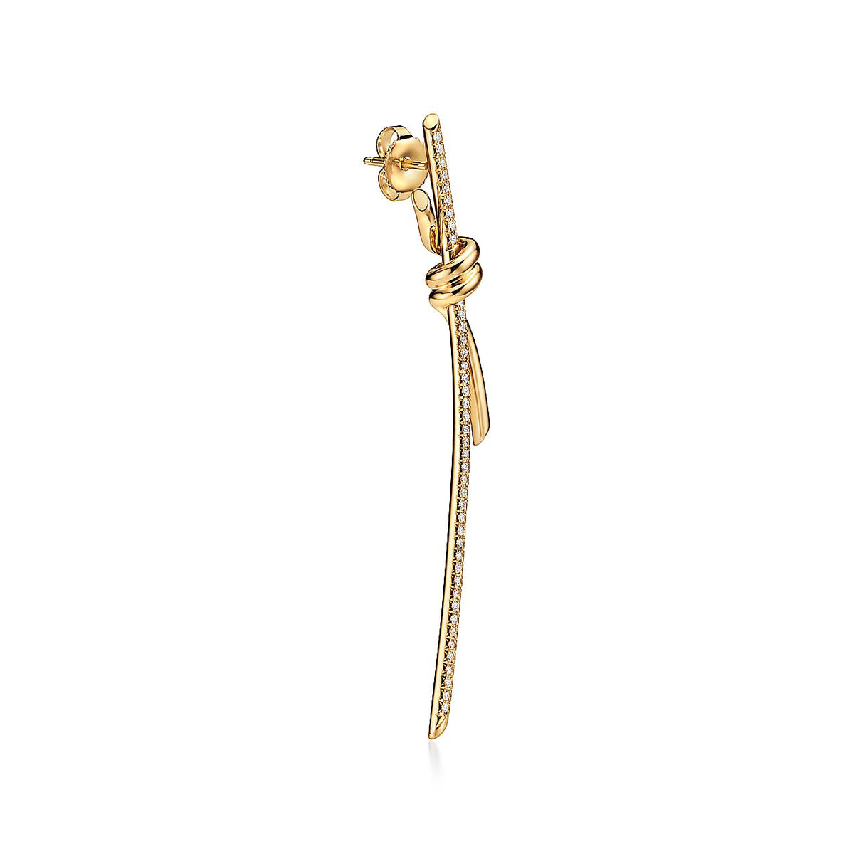 Tiffany Knot Drop Diamonds 18K Gold Earrings