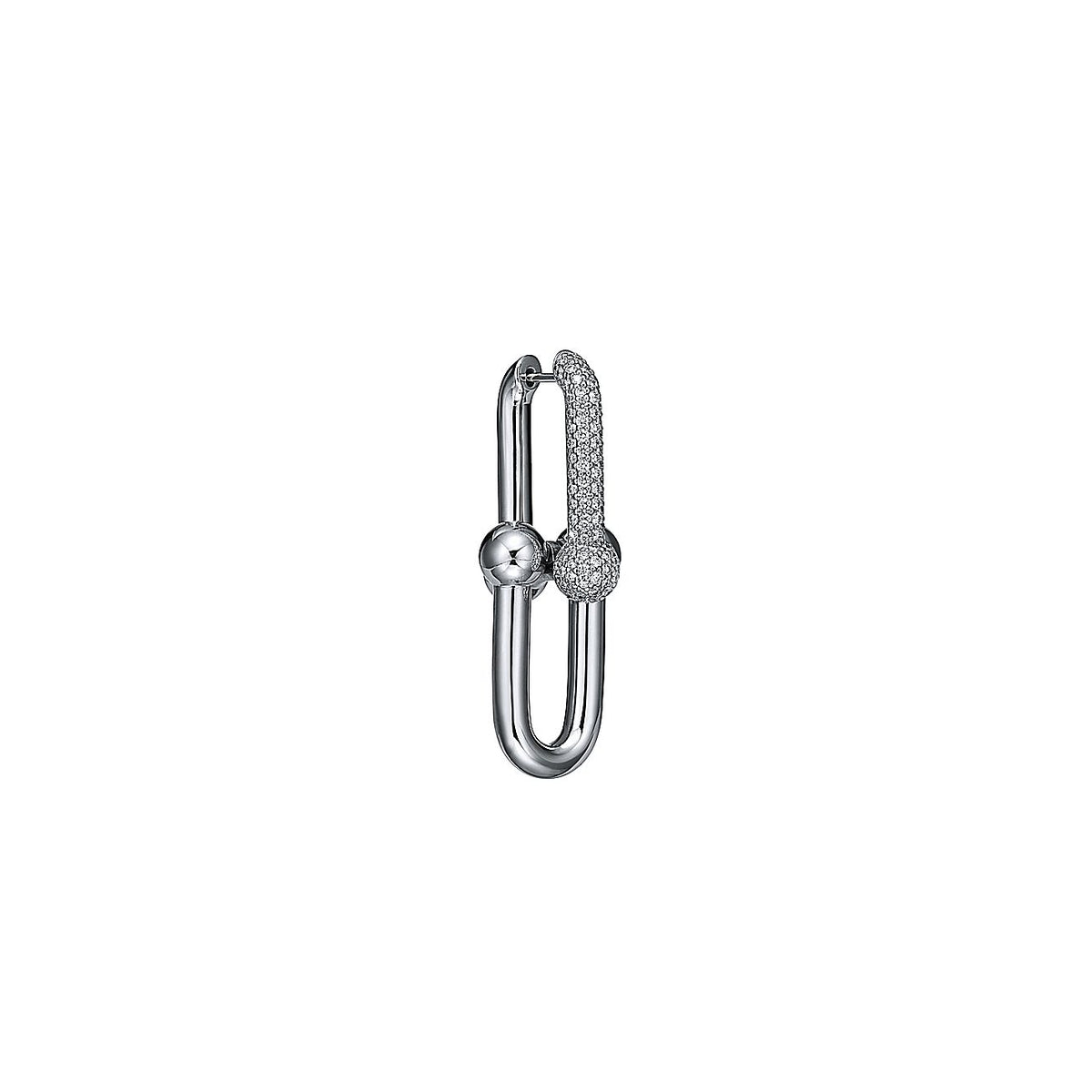 Tiffany HardWear Large Link Diamonds 18K Gold Earrings