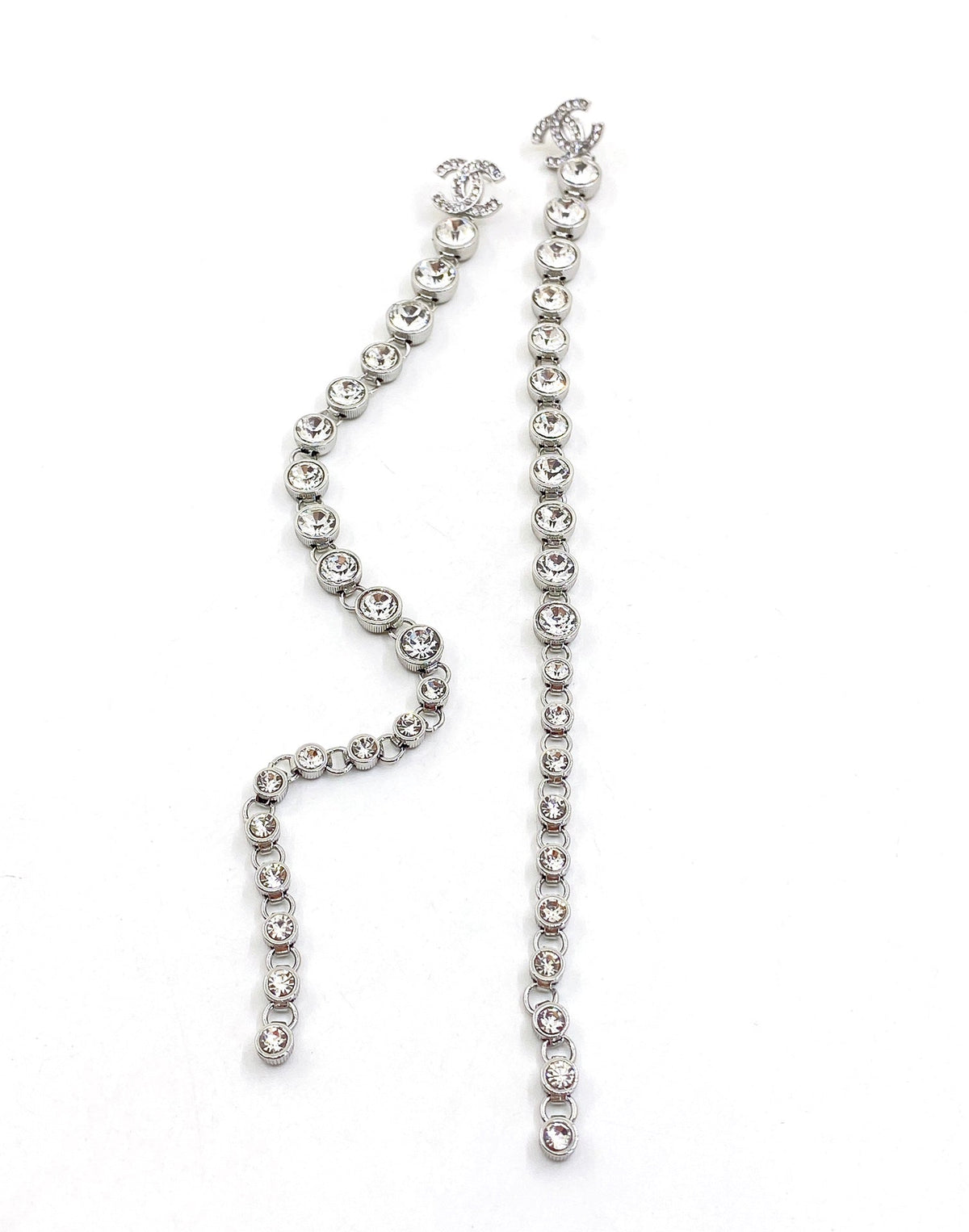 Chanel Long Crystals 18K Gold Earrings
