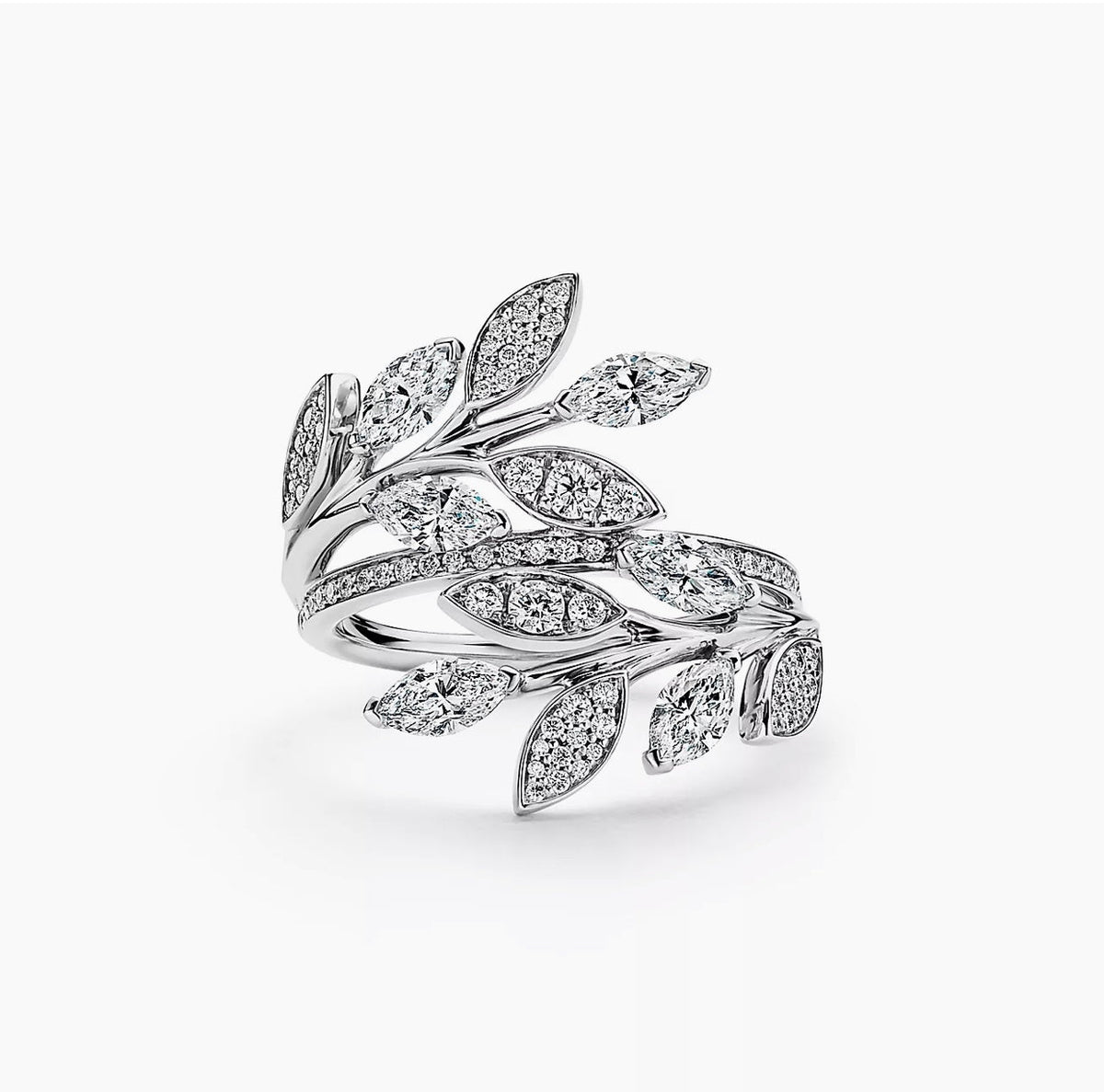 Tiffany Victoria Diamond Vine Bypass 18K Gold Ring