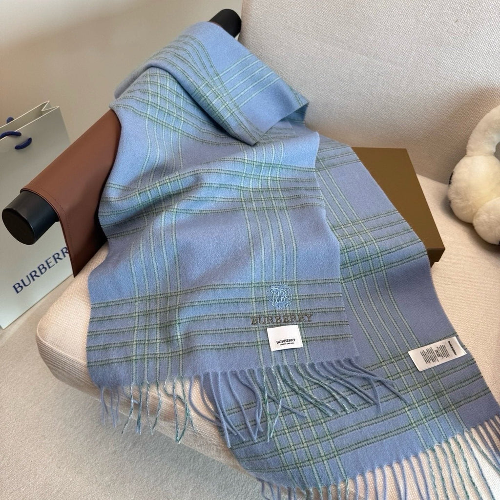 Burberry Plaid Fringe Scarf — front