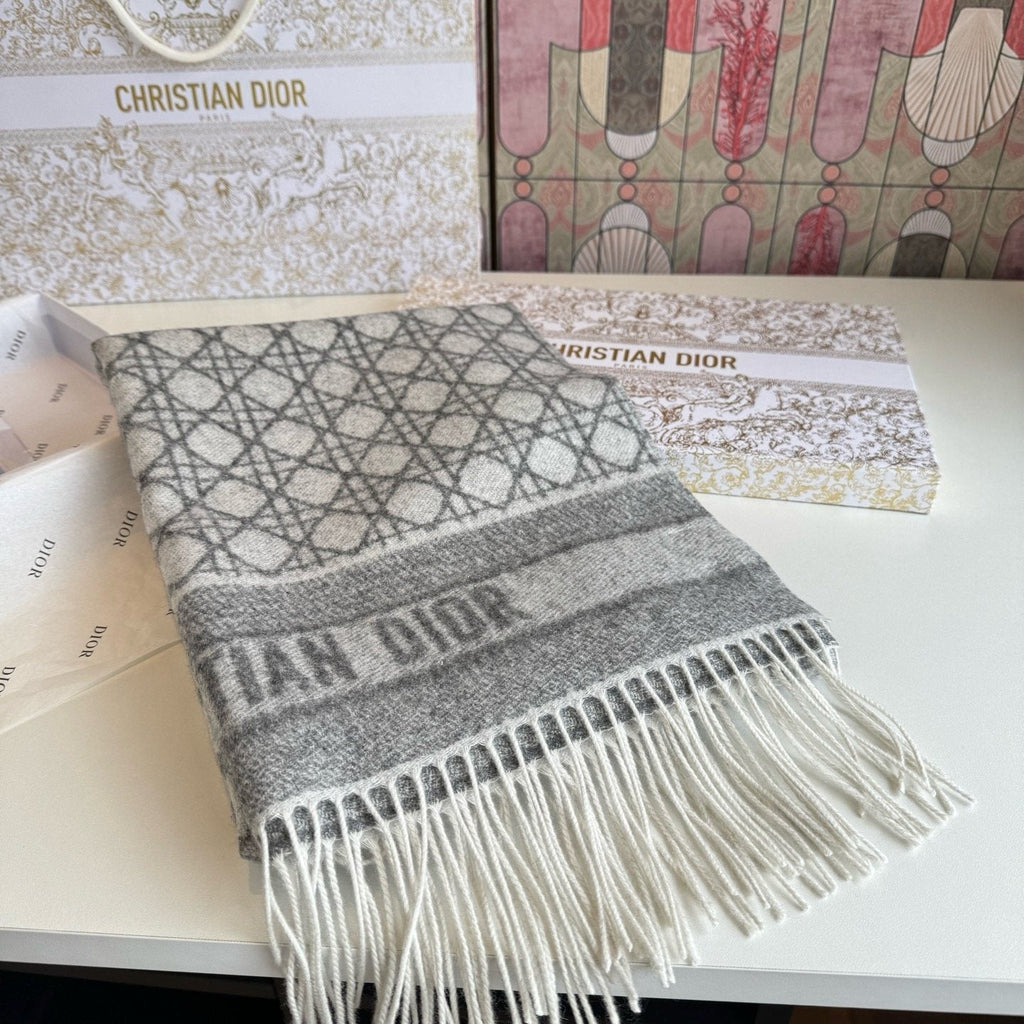 Dior Geometric Fringed Scarf — front